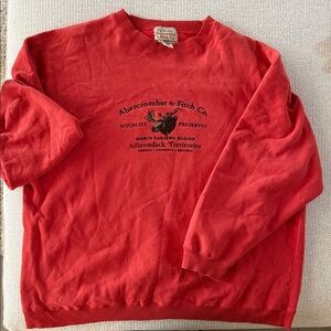 Abercrombie & Fitch Red Crewneck Sweater